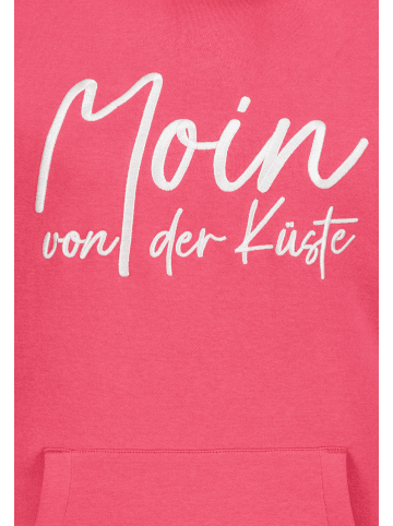 Eight2Nine Kapuzenpullover Kängurutasche Rippbündchen in Pink