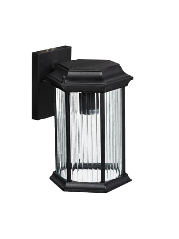 relaxdays Außenlampe in Schwarz/ Transparent - (B)20 x (H)30 x (T)22 cm