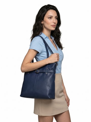 Cluty Shopper echt Leder in blau