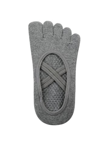 MUNADUNA Yoga-Zehensocken mit Doppelkreuz in Hellgrau
