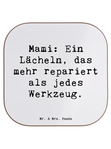 Mr. & Mrs. Panda Untersetzer Mami Lächeln mit Spruch in Weiß