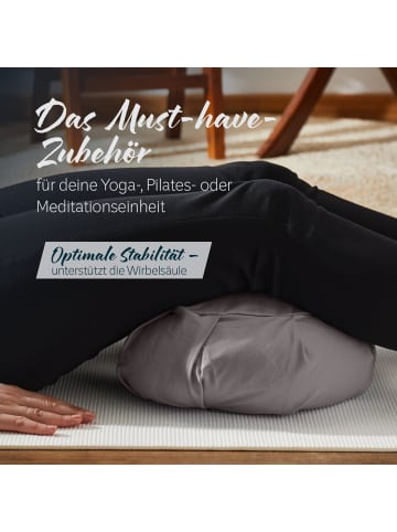 DoYourFitness Yoga-Kissen Ganesh gefüllt Buchweizen grau Halbmond grau