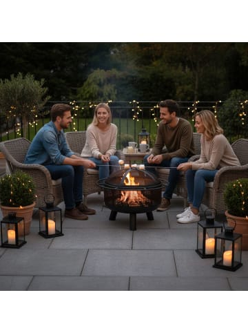 relaxdays Feuerschale in Schwarz - Ø 60 cm