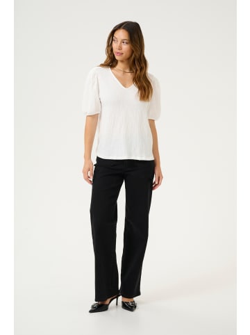 Kaffe Kurzarm-Bluse KAlisette in Chalk