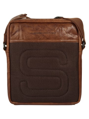 SPIKES & SPARROW Umhängetasche echt Leder in cognac