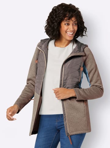 WITT WEIDEN Strickfleece-Jacke in sesam-dunkeltaupe-gemustert