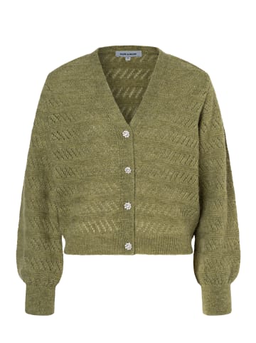 More & More Strickjacke Lochstrick in autumn green
