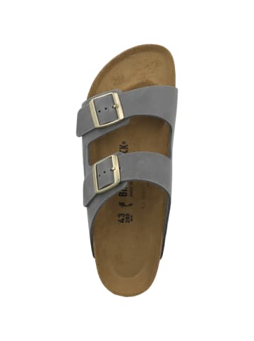Birkenstock Pantolette Arizona geöltes Nubukleder schmal in grau