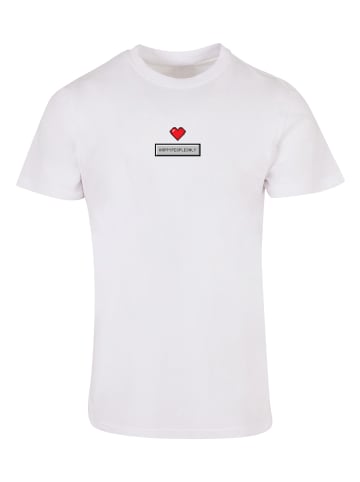 F4NT4STIC T-Shirt Happy New Year Pixel Herz in weiß