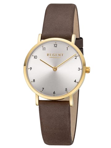 Regent F-1640 Damenuhr Quarz Braun/Goldfarben