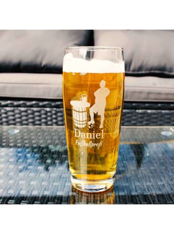 LUXENTU Willi Becher Bierglas mit Gravur 40. Jubiläum 0,5 l in transparent