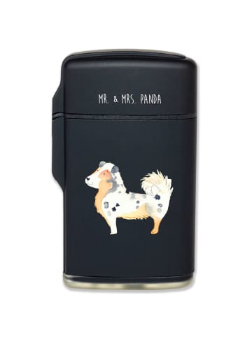 Mr. & Mrs. Panda Feuerzeug Hund Australien Shepherd ohne Spruch in Schwarz