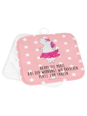 Mr. & Mrs. Panda Topflappen Einhorn Ballerina mit Spruch in Rot Pastell