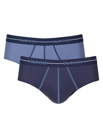 Sloggi Slip 2er Pack in Dunkelblau/Blau