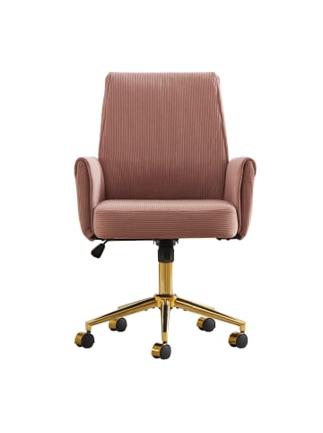 ABRIHOME Bürodrehstuhl in Rosa höhenverstellbar mit mittelhoher Rückenlehne ergonomisch