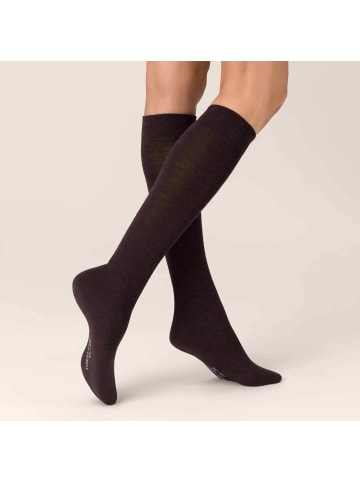 Kunert Kniestrümpfe Wool Care wärmeisolierend in Brown-mel.