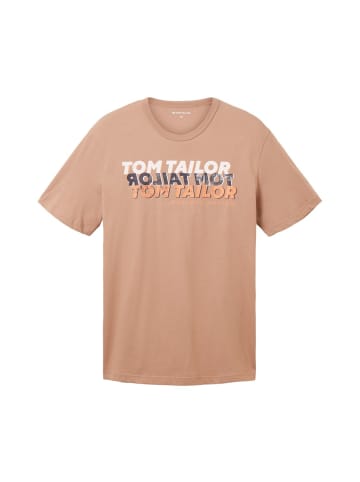 Tom Tailor T-Shirt WORDING LOGO in Braun