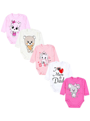 TupTam Baby Langarm Wickelbody 5er Pack in ecru