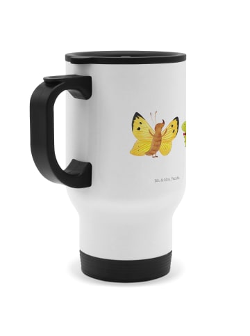 Mr. & Mrs. Panda Kaffeebecher To Go Raupe Schmetterling ohne Spruch in Weiß