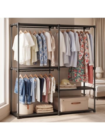 SONGMICS Kleiderschrank Rylan in Schwarz - (B)43 x (H)182 x (T)138 cm
