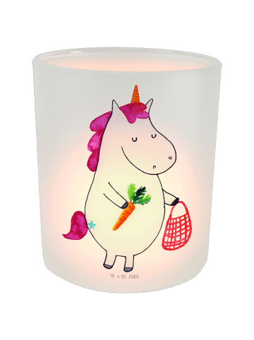 Mr. & Mrs. Panda Windlicht aus Glas Einhorn Vegan ohne Spruch in Transparent