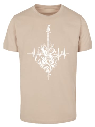 F4NT4STIC T-Shirt Gitarre Herzschlag in sand
