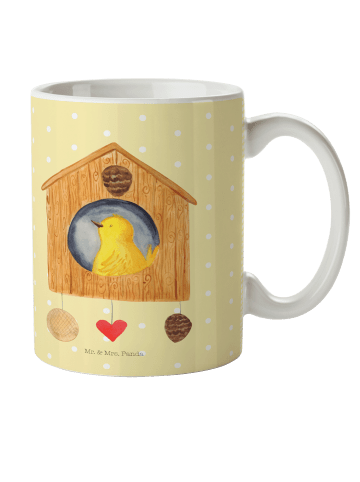 Mr. & Mrs. Panda Kindertasse Vogelhaus Home ohne Spruch in Gelb Pastell