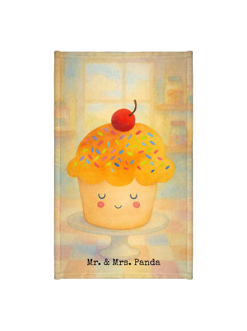 Mr. & Mrs. Panda Gästehandtuch Cupcake Design ohne Spruch in Weiß
