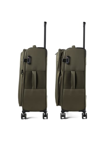 D&N Travel Line 9704 4 Rollen Kofferset 3-teilig mit Dehnfalte in olive