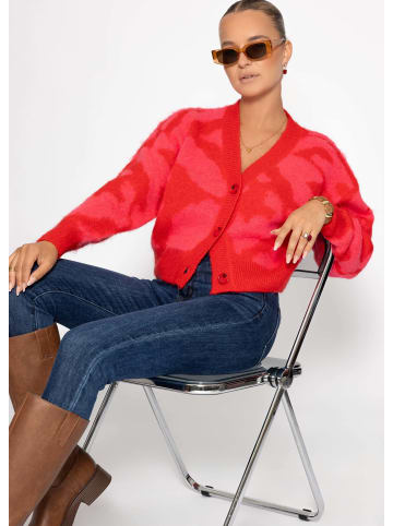 SASSYCLASSY Cardigan mit Animal-Print in Pink