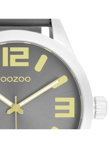 Oozoo Analog-Armbanduhr Oozoo Timepieces grau extra groß (ca. 46mm)