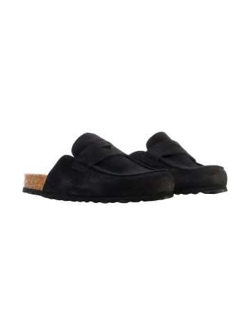 Divine Factory Mules Mokassin aus Leder Noga Gassirette Schwarz