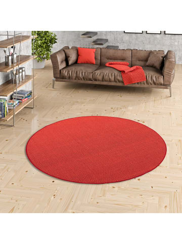 Snapstyle Sisal Teppich Klassisch Rund in rot