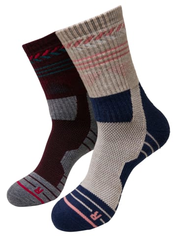 Urban Classics Urban Classics Unisex Hiking Performance Socks 2-Pack in blue/grey