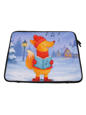 Mr. & Mrs. Panda Laptop Tasche Fuchs Sänger Design ohne Spruch in Weiß
