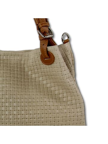 Florence Florence Handtasche, Umhängetasche Leder taupe, beige ca. 31cm