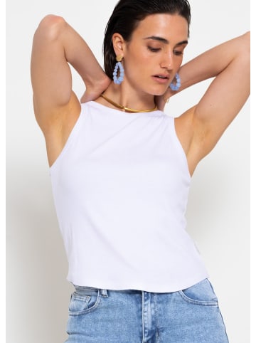SASSYCLASSY Geripptes Tank Top in Weiß