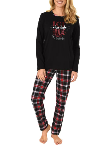 NORMANN Pyjama lang Karohose - 48758 in schwarz