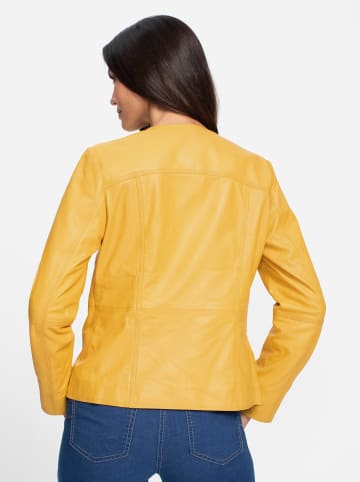 Heine Leder-Jacke in sonnengelb