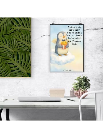 Mr. & Mrs. Panda Print Pinguin Engel Pommes Design mit Spruch in Weiß