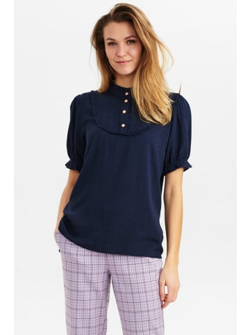 NÜMPH Kurzarmbluse für Damen in dunkel-blau