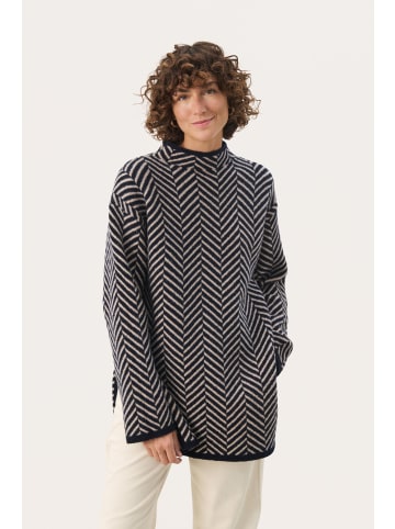 PART TWO Strickpullover LeanaPW Oversize fit in Navy Jacquard
