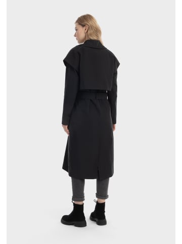 DreiMaster Vintage Damen Trenchcoat in Schwarz