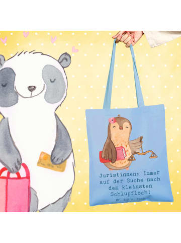 Mr. & Mrs. Panda Tote Bag Juristin Schlupfloch mit Spruch in Sky Blue