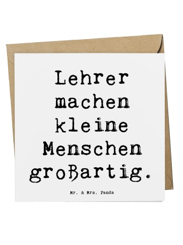 Mr. & Mrs. Panda Klappkarte Spruch Lehrer Großartig mit Spruch in Weiß