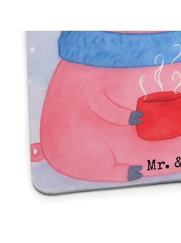 Mr. & Mrs. Panda Tischuntersetzer Schwein Glühwein Design mit Sp... in Weiß