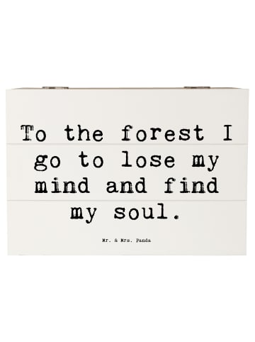 Mr. & Mrs. Panda Holzkiste Spruch Geborgenheit in der Natur mit ... in Weiß