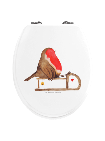 Mr. & Mrs. Panda Toilettensitz Rotkehlchen Schlitten ohne Spruch in Weiß