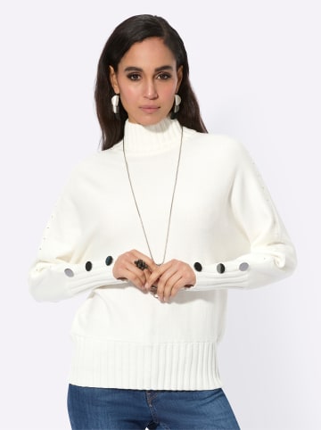 creation L Stehkragenpullover in ecru