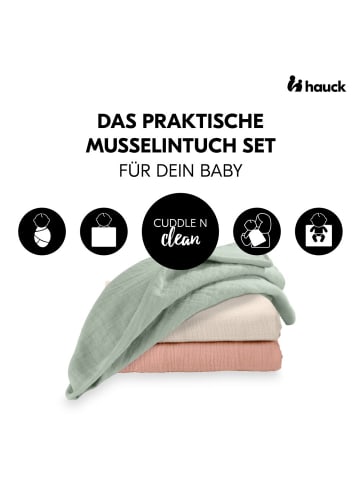 Hauck Mullwindeln / Mulltücher / Spucktücher Cuddle in gruen,rosa